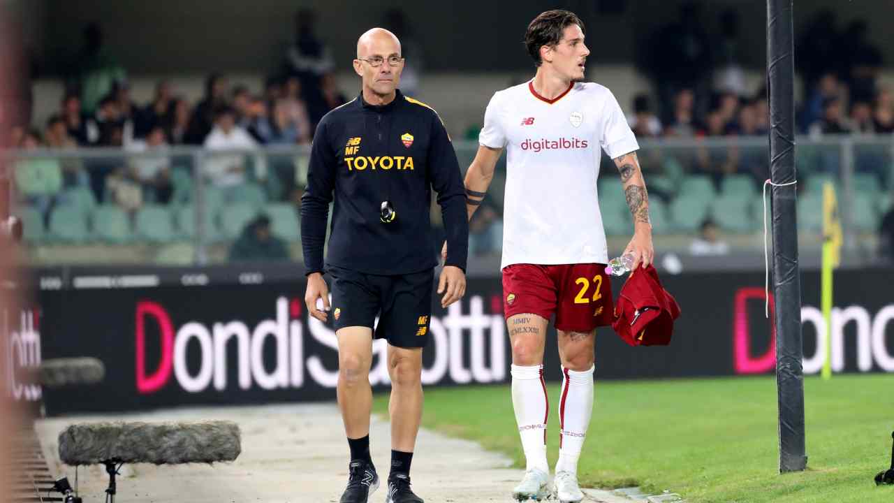 Mourinho trema, infortunio Zaniolo: le condizioni in vista del derby