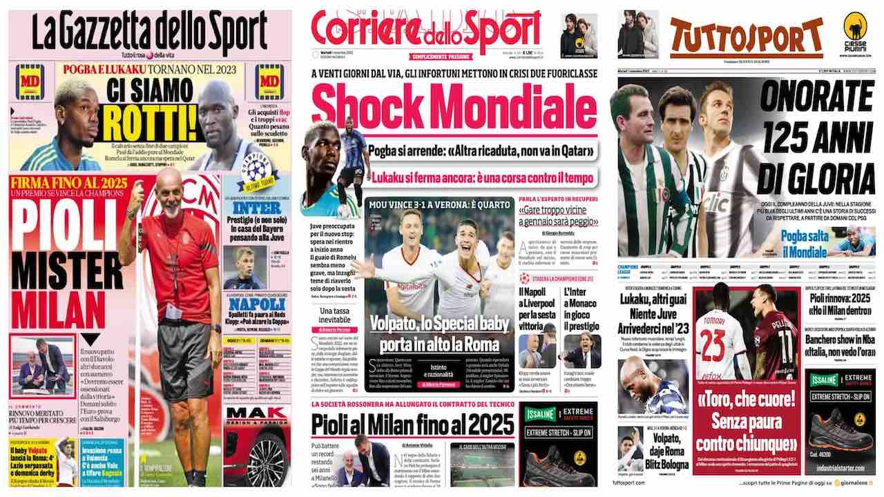 Quotidiani, le prime pagine