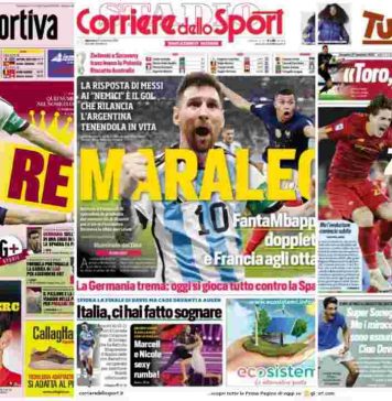 Rassegna Stampa, le prime pagine dei quotidiani sportivi del 27 novembre