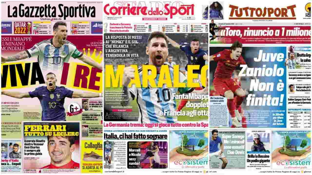 Rassegna Stampa, le prime pagine dei quotidiani sportivi del 27 novembre