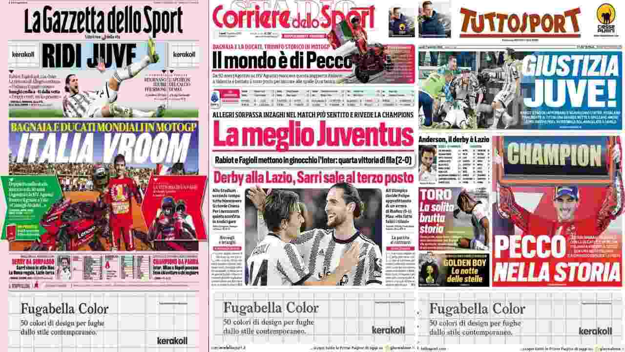 Rassegna Stampa, le prime pagine dei quotidiani sportivi del 7 novembre