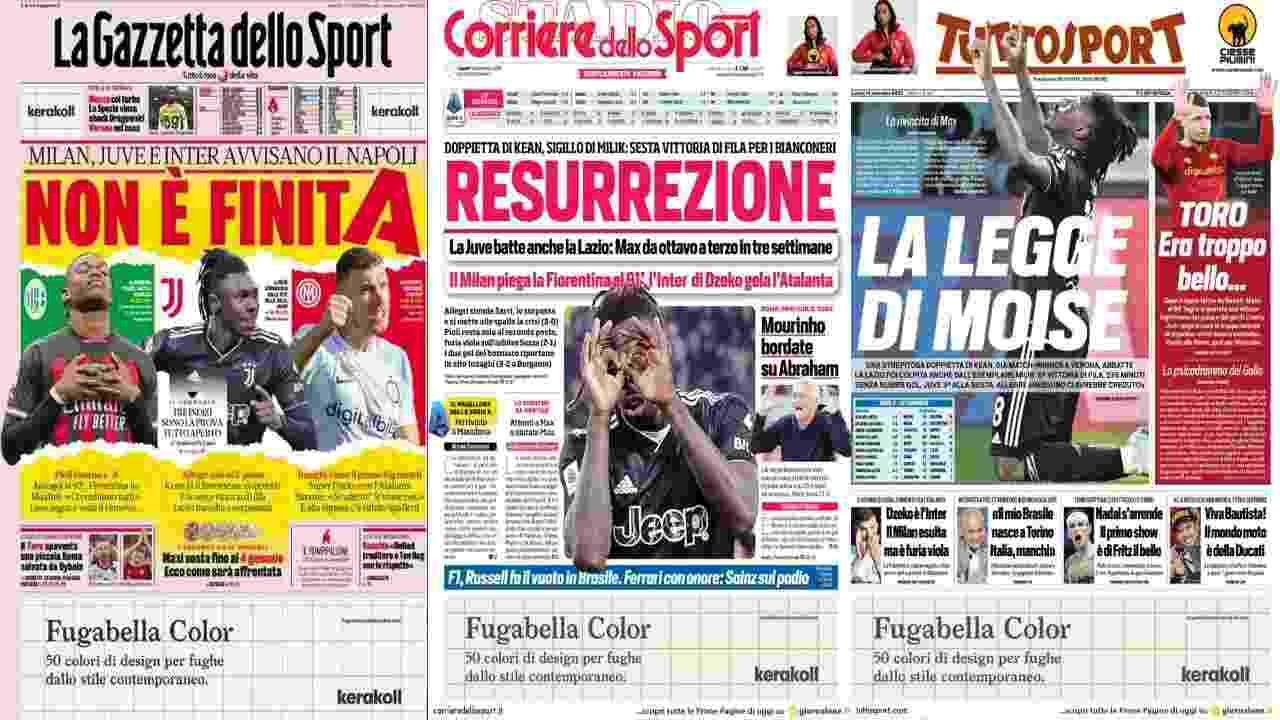 Rassegna Stampa, le prime pagine dei quotidiani sportivi del 14 novembre