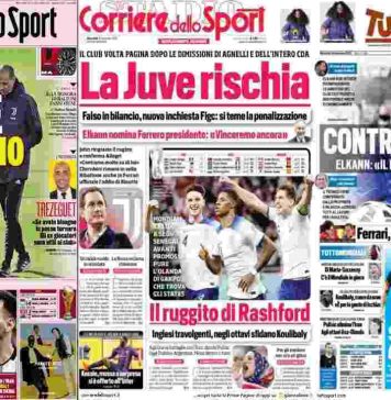 Rassegna Stampa, le prime pagine dei quotidiani sportivi del 30 novembre
