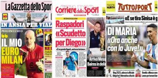 Rassegna Stampa, le prime pagine dei quotidiani sportivi del 20 dicembre