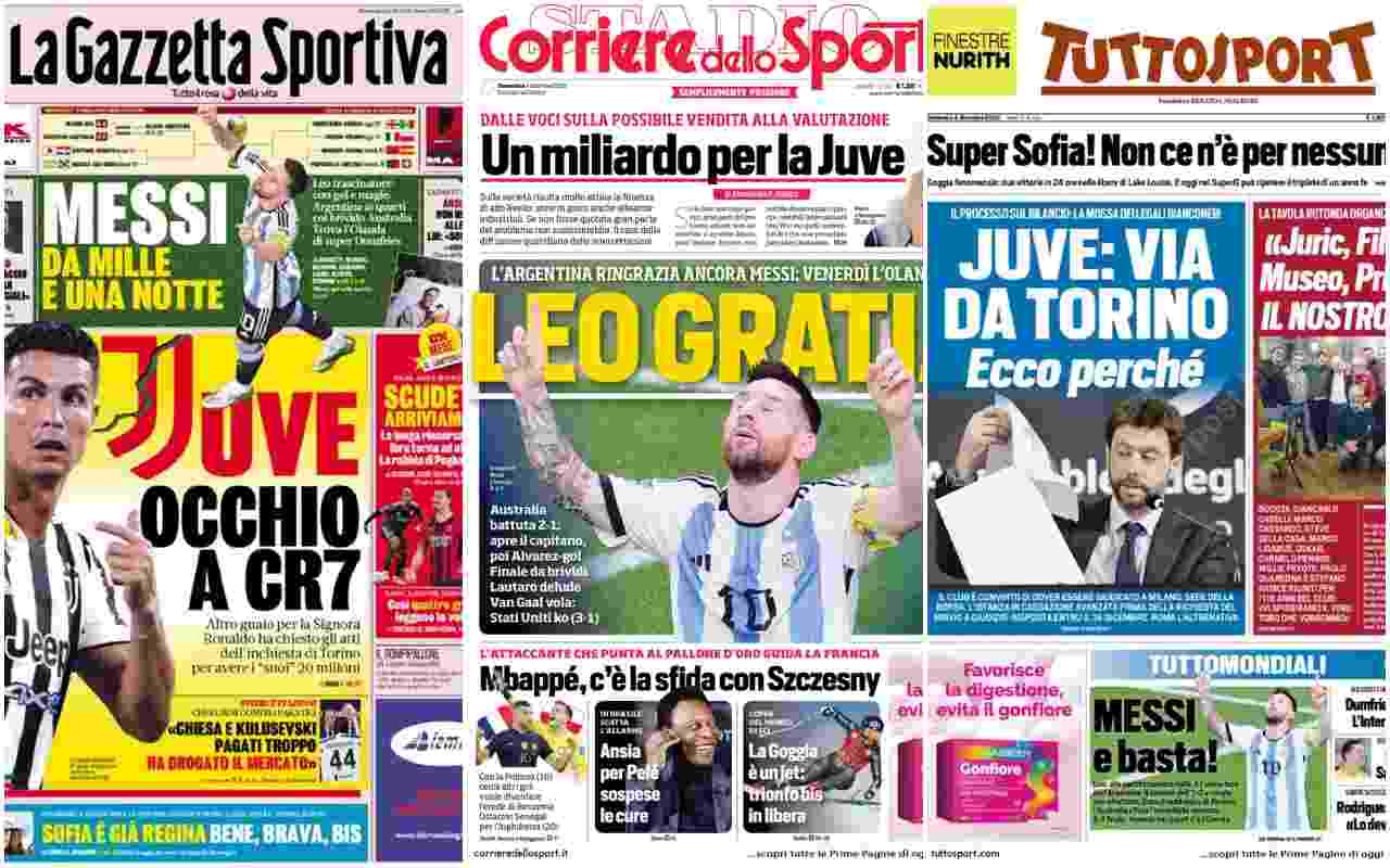 Rassegna Stampa, le prime pagine dei quotidiani sportivi del 4 dicembre