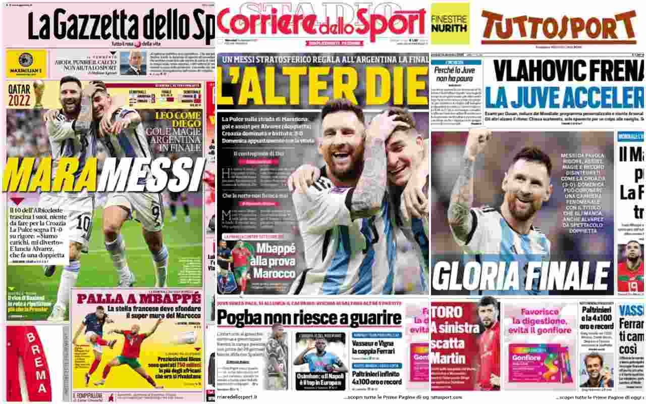 Rassegna Stampa, le prime pagine dei quotidiani sportivi del 14 dicembre