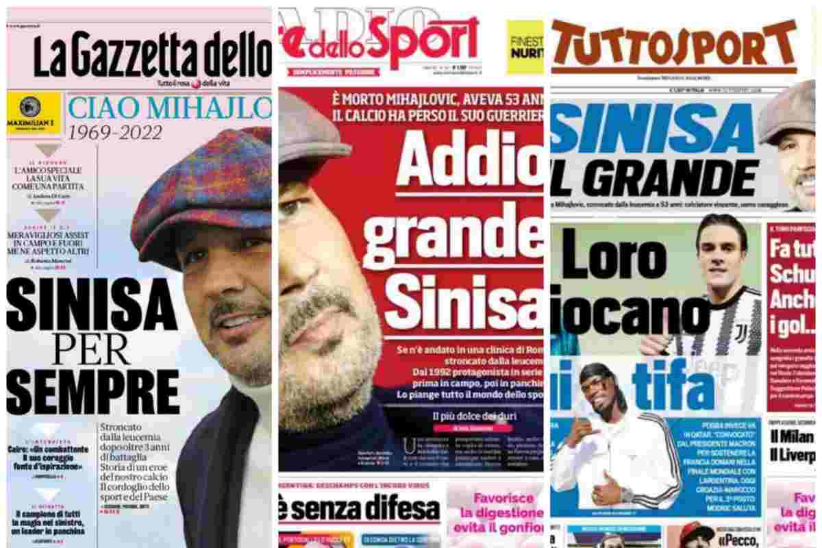 Rassegna Stampa, le prime pagine dei quotidiani sportivi del 17 dicembre