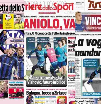 Rassegna Stampa: prime pagine Gazzetta dello Sport, Corriere dello Sport e Tuttosport