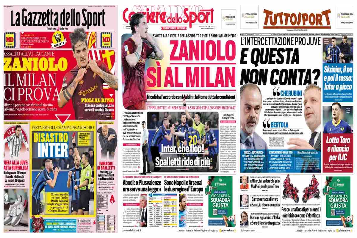 Quotidiani, le prime pagine 