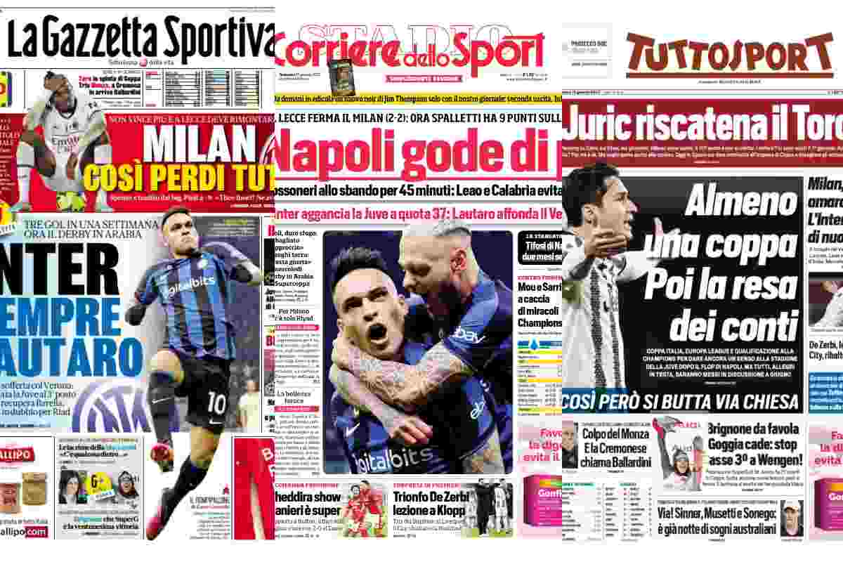 RASSEGNA STAMPA 15 gennaio 2023 calciomercato.it 20231501
