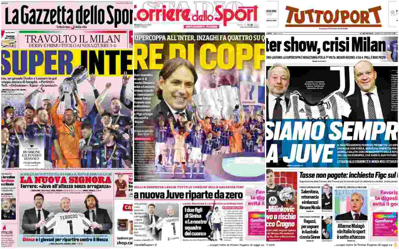 Rassegna stampa, le prime pagine dei quotidiani sportivi del 19 gennaio