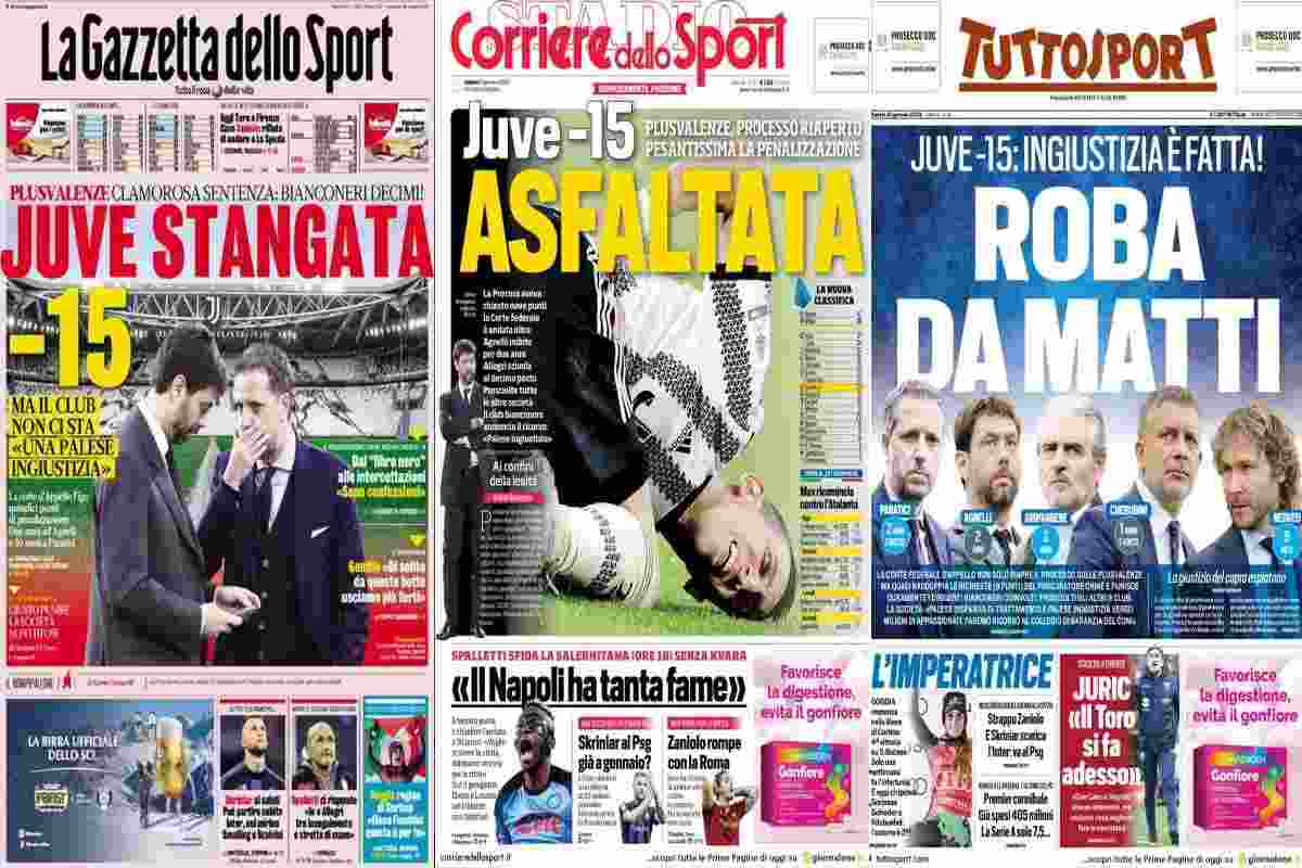 Rassegna stampa, le prime pagine dei quotidiani sportivi del 21 gennaio