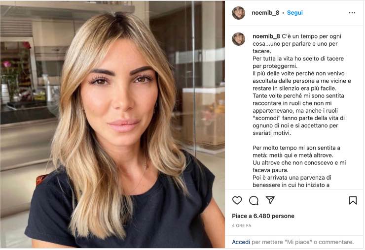 Il messaggio di Noemi Bocchi