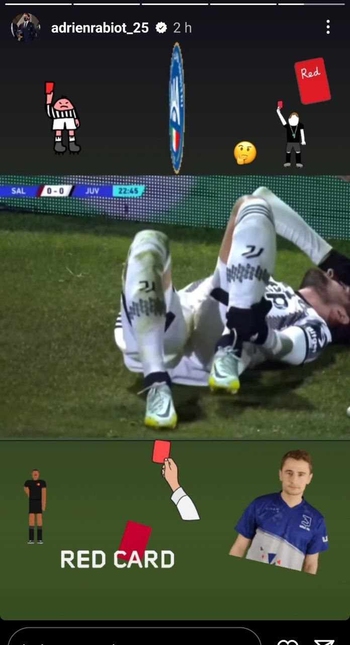 Rabiot furioso su Instagram 