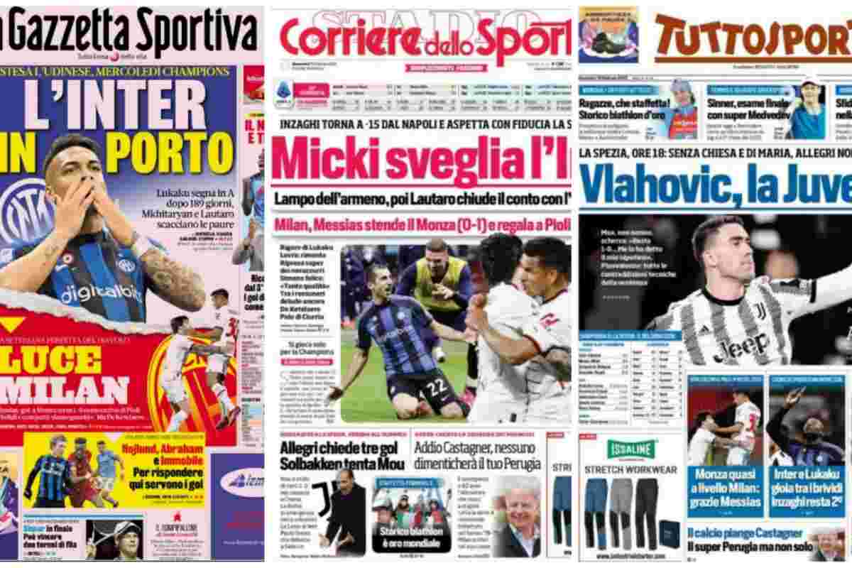Rassegna stampa, le prime pagine dei quotidiani sportivi del 19 febbraio