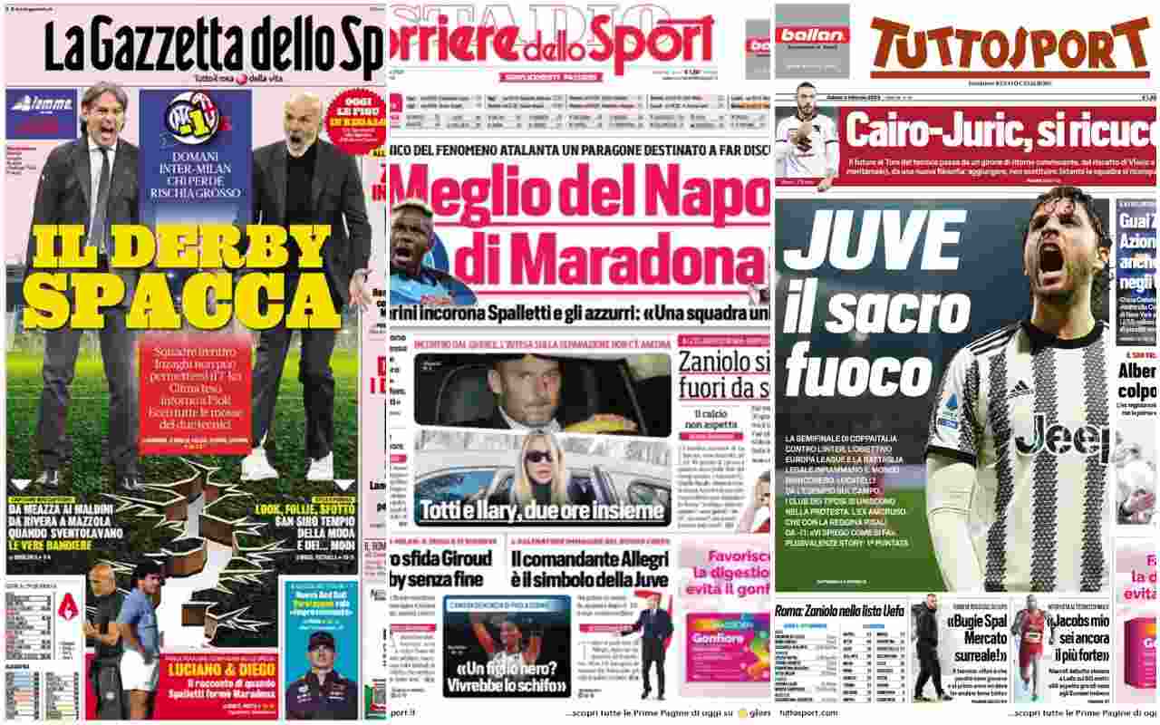 Rassegna stampa, le prime pagine dei quotidiani sportivi del 4 febbraio