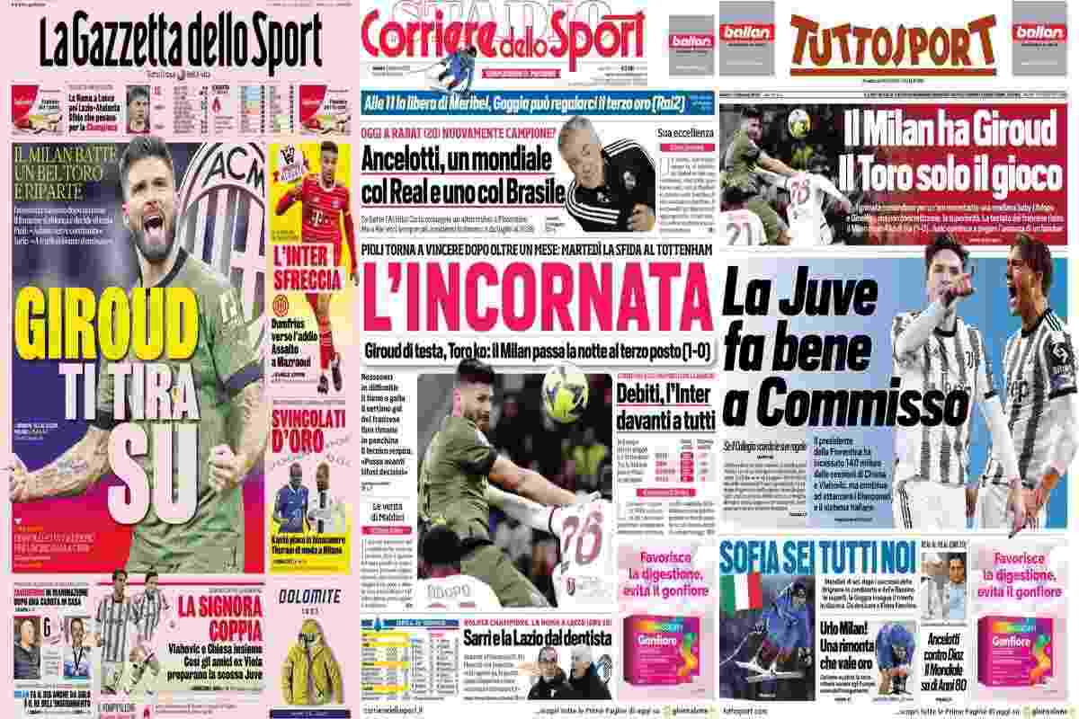 Rassegna stampa, le prime pagine dei quotidiani sportivi dell'11 febbraio