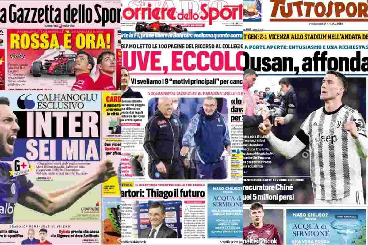 Rassegna stampa prime pagine venerdì 3 marzo 2023