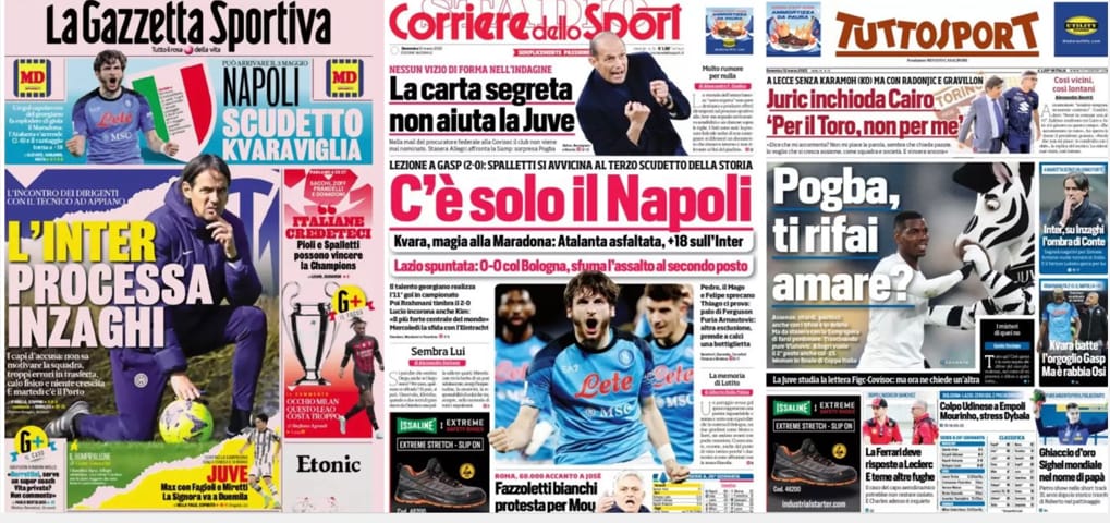 Rassegna stampa, le prime pagine dei quotidiani sportivi del 12 marzo