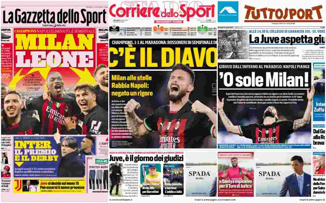 Rassegna stampa, le prime pagine dei quotidiani sportivi del 19 aprile