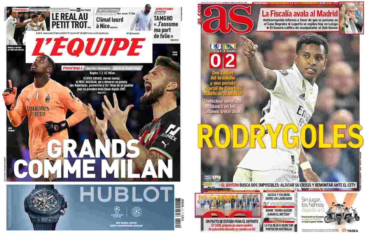 Rassegna stampa, le prime pagine dei quotidiani sportivi esteri di mercoledì 19 aprile 2023