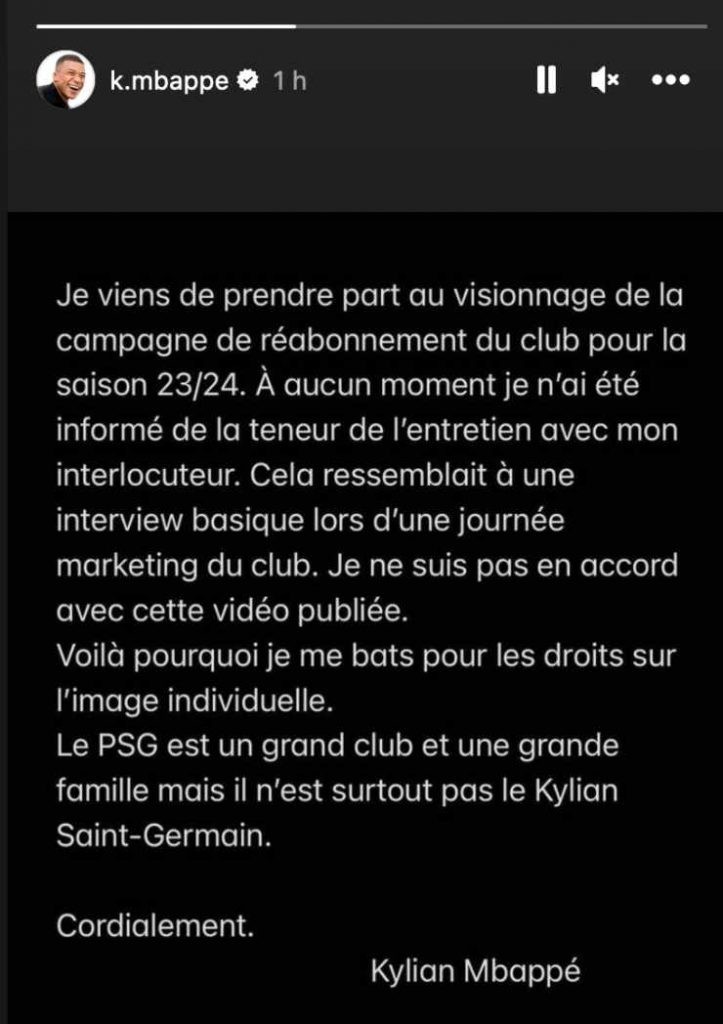 Sfogo social di Mbappe contro il PSG