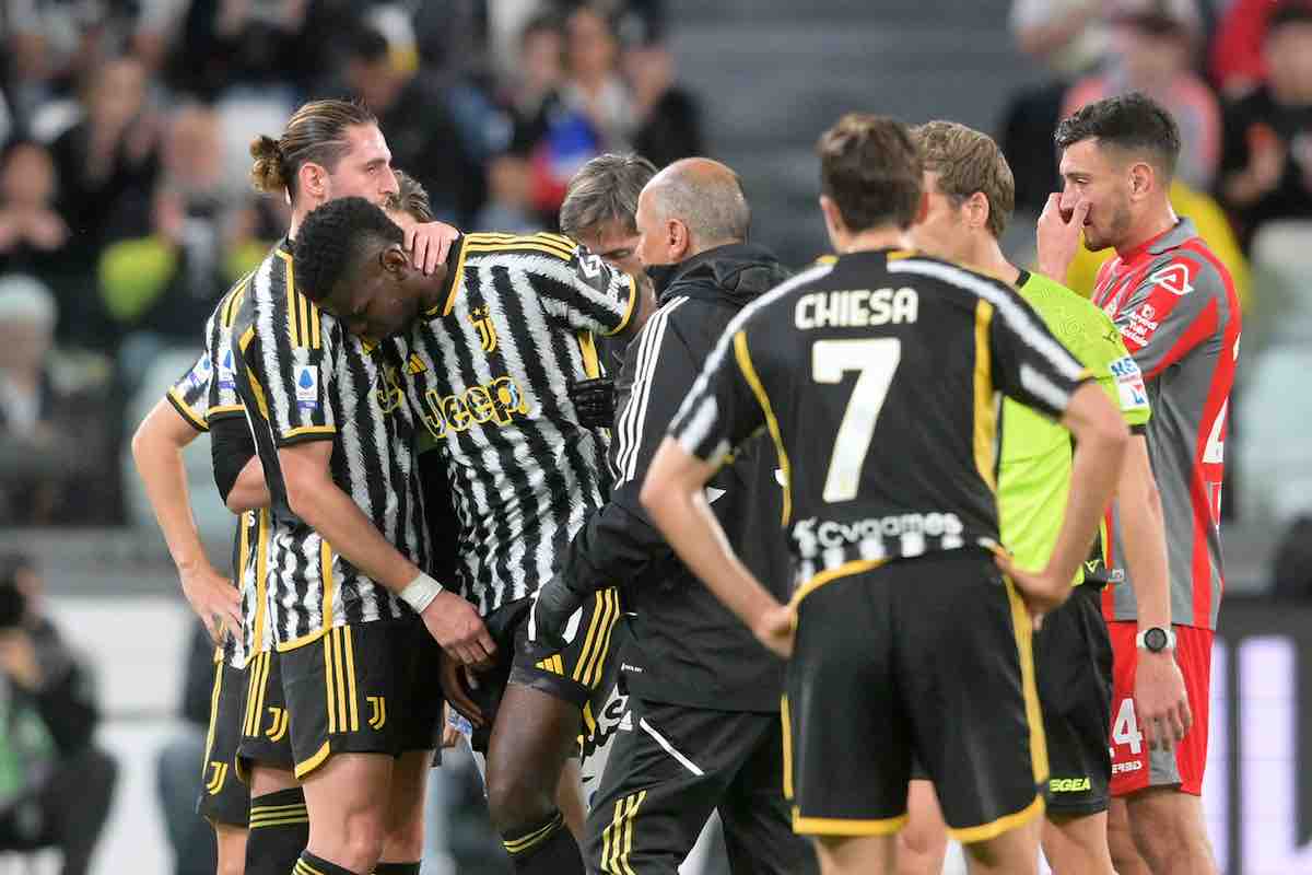 Juve-Cremonese: infortunio per Pogba