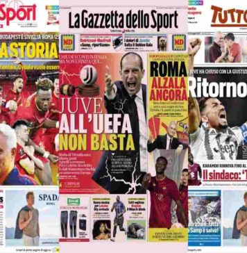 Rassegna stampa, le prime pagine dei quotidiani sportivi del 31 maggio