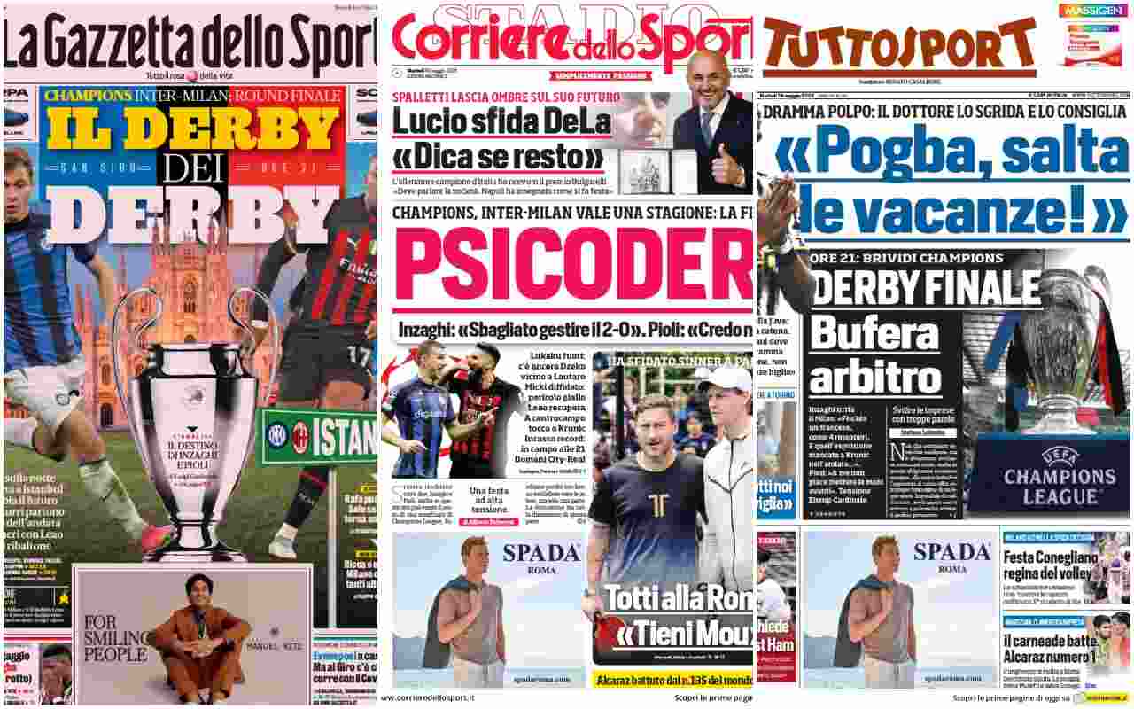 Rassegna stampa, le prime pagine dei quotidiani sportivi del 16 maggio