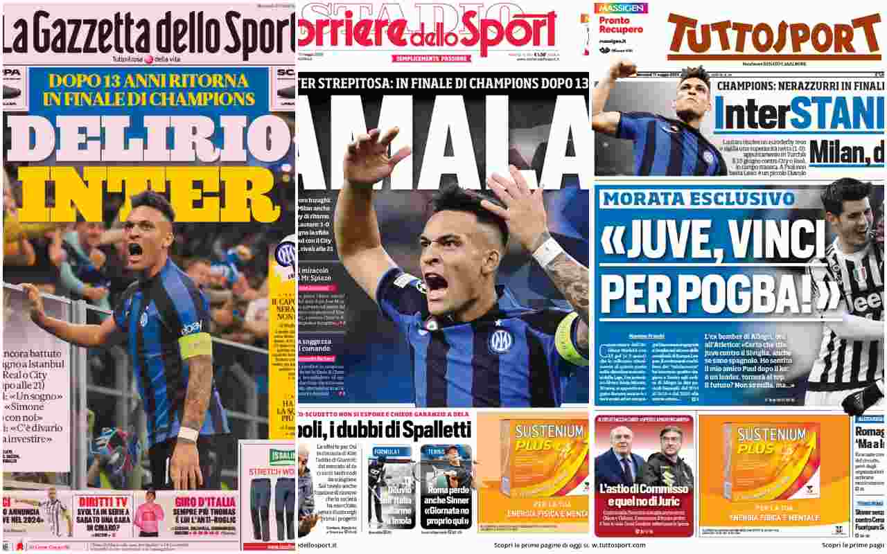Rassegna stampa, le prime pagine dei quotidiani sportivi del 17 maggio