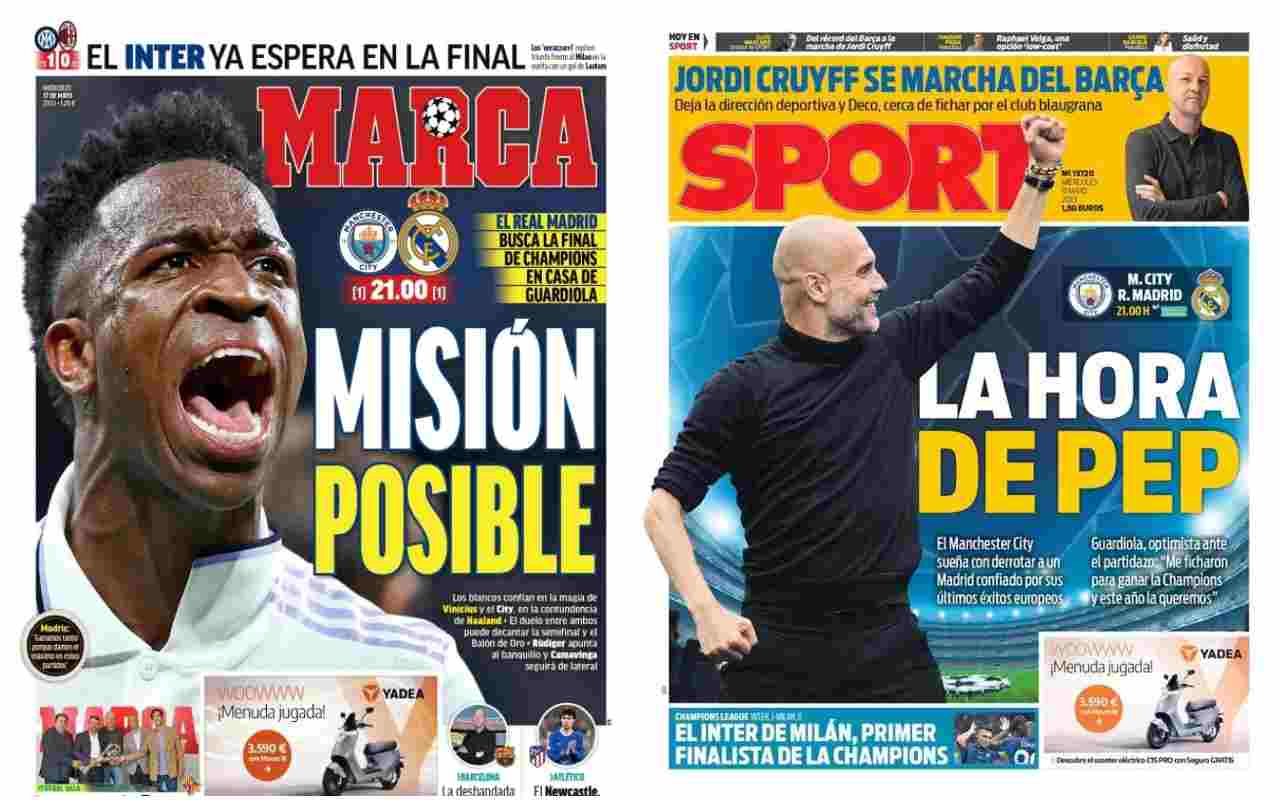 Rassegna stampa, le prime pagine dei quotidiani sportivi esteri di mercoledì maggio 2023