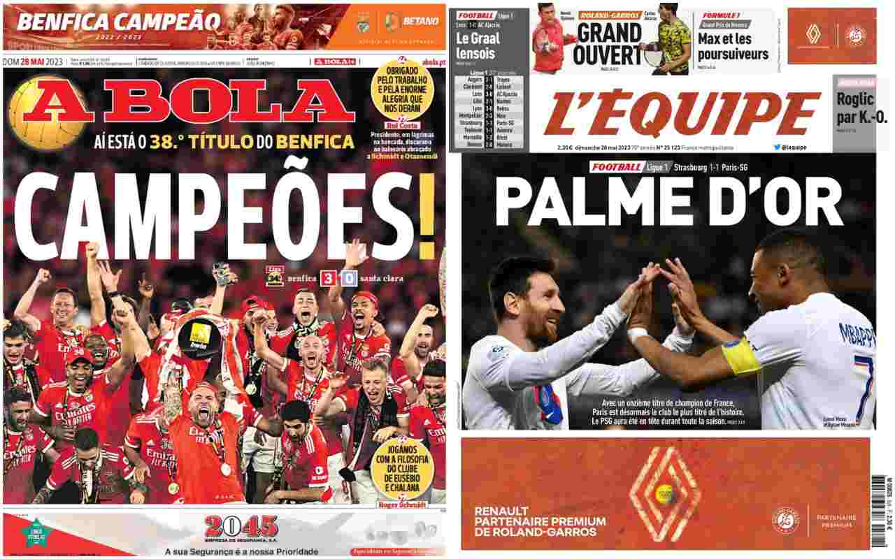 Rassegna stampa, le prime pagine dei quotidiani sportivi esteri del 28 maggio 2023