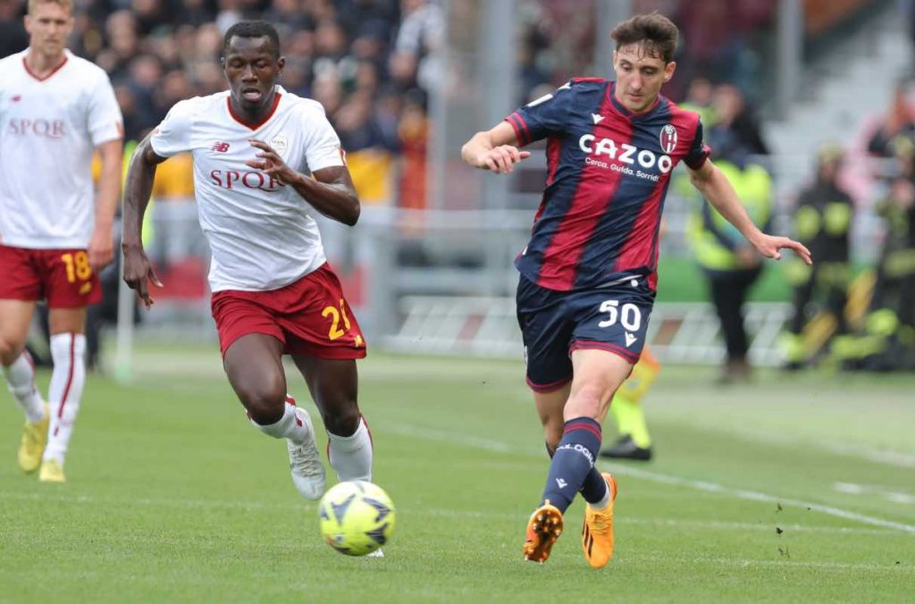 Andrea Cambiaso in azione contro la Roma