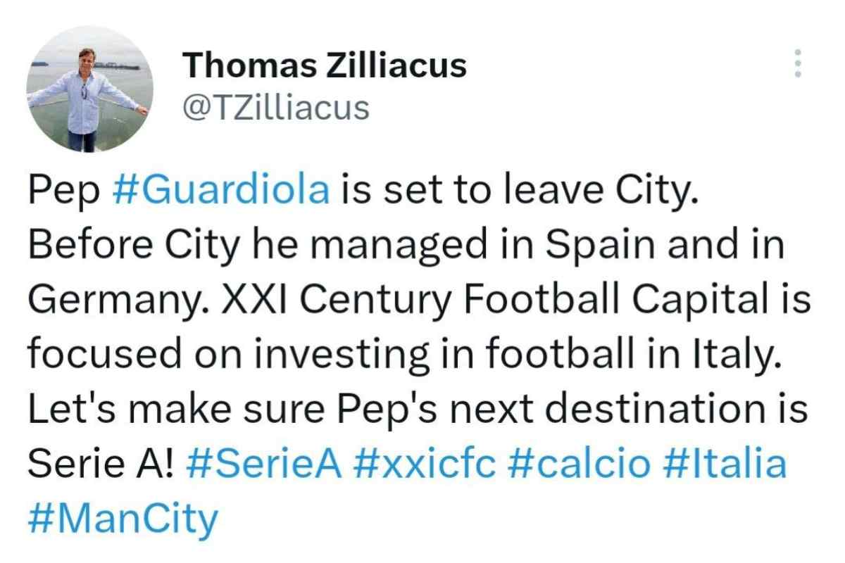 Guardiola valuta l'addio al Manchester City: Ziliacus alimenta la suggestione Inter