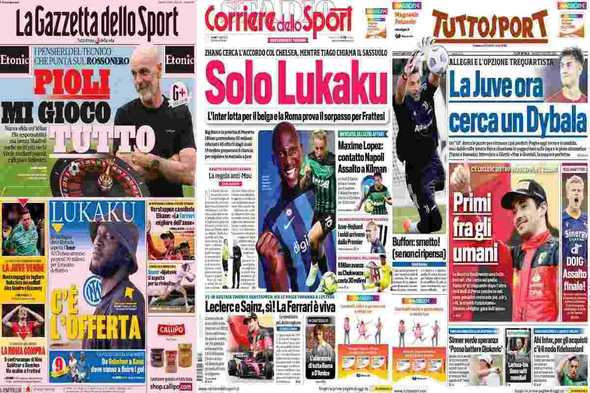 Rassegna stampa, le prime pagine dei quotidiani sportivi del 3 luglio 2023