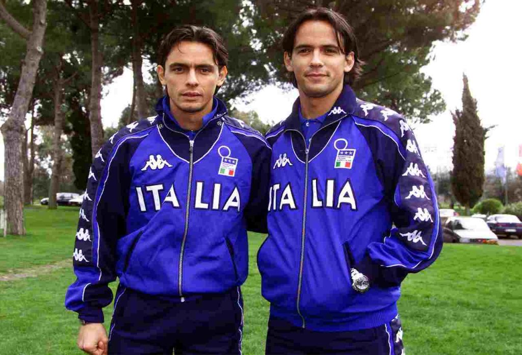I fratelli Filippo e Simone Inzaghi ai tempi dell'esperienza insieme in nazionale