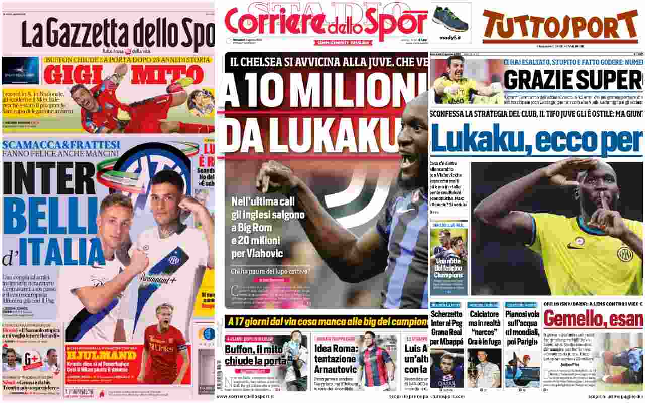 Rassegna stampa, le prime pagine dei quotidiani sportivi del 2 agosto