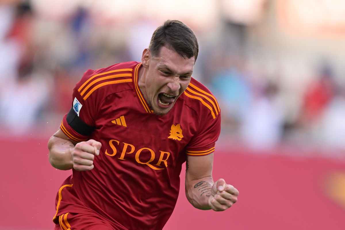 Belotti esulta per il gol in Roma-Salernitana