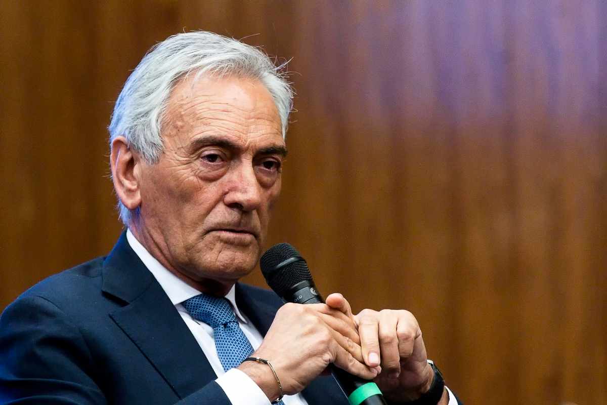 Gabriele Gravina, presidente Figc, durante un discorso