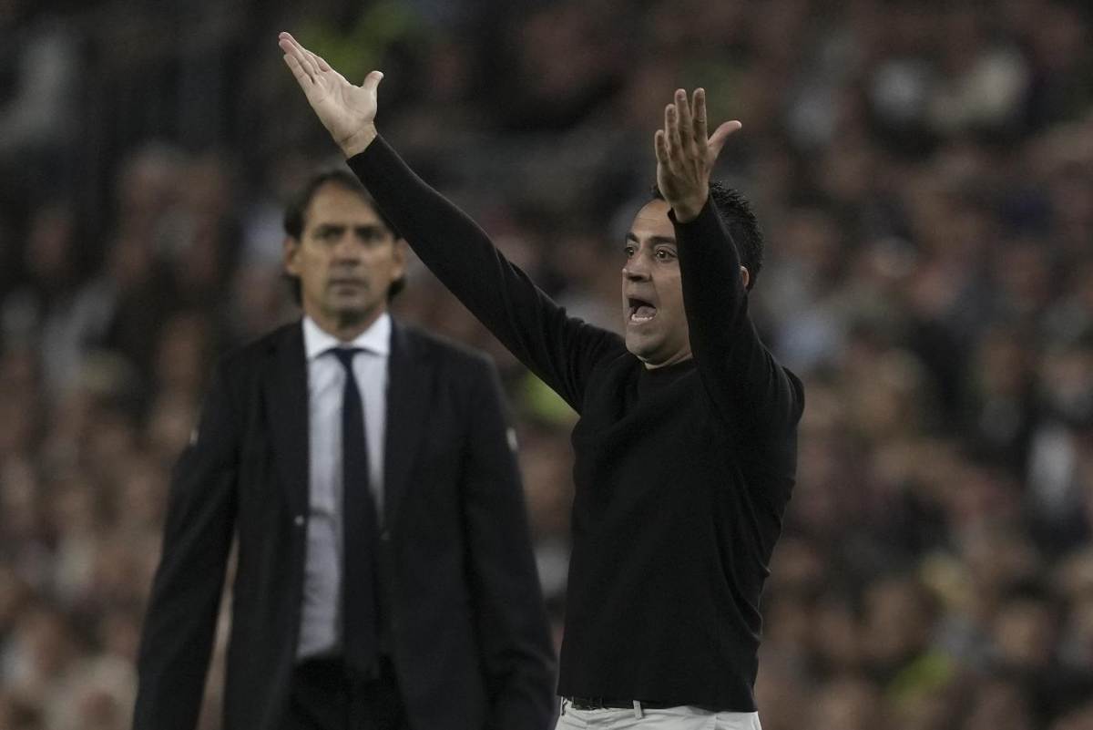 Xavi e Inzaghi in Barcellona-Inter