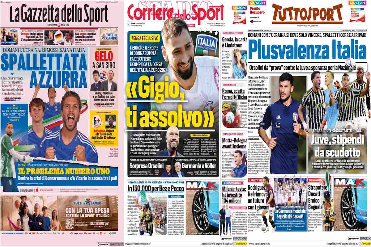Le prime pagine dell'11 settembre