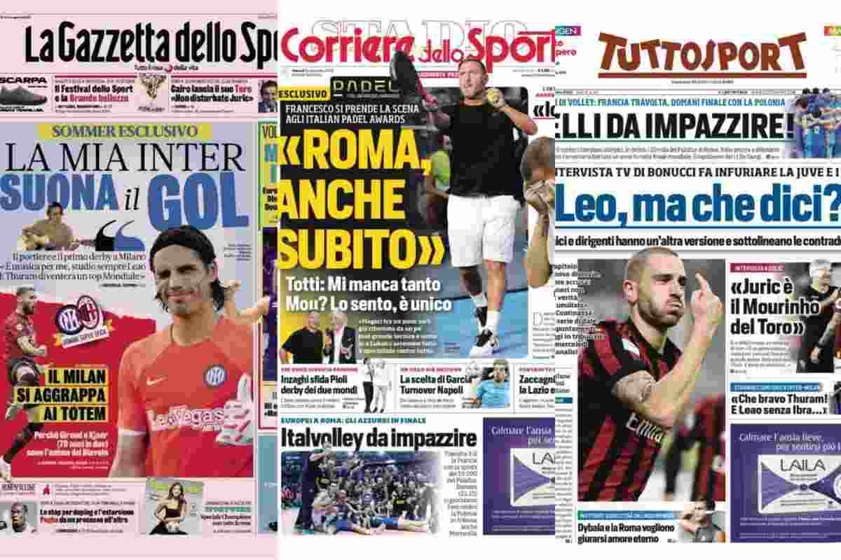 Rassegna stampa prime pagine