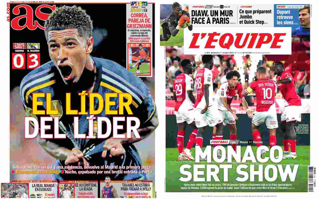 Rassegna stampa, le prime pagine dei quotidiani sportivi esteri del 1 ottobre 2023