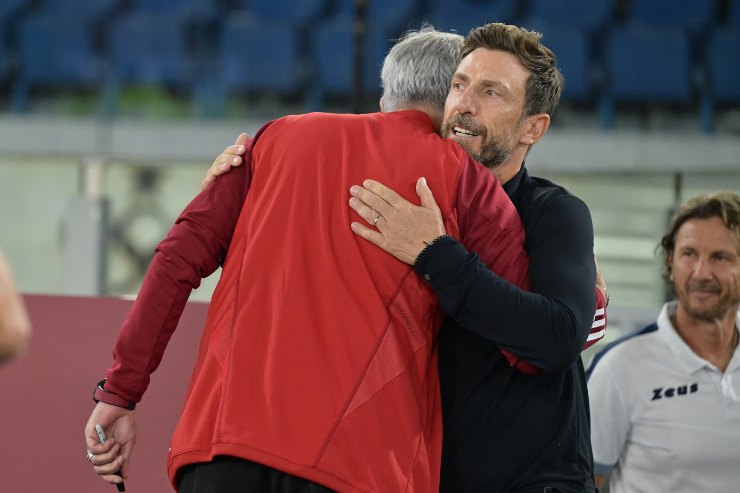 Di Francesco e Mourinho si abbracciano prima di Roma-Frosinone
