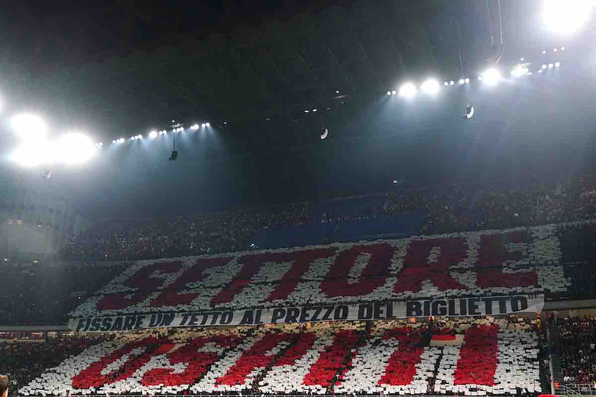 Milan-Udinese, protesta Curva Sud