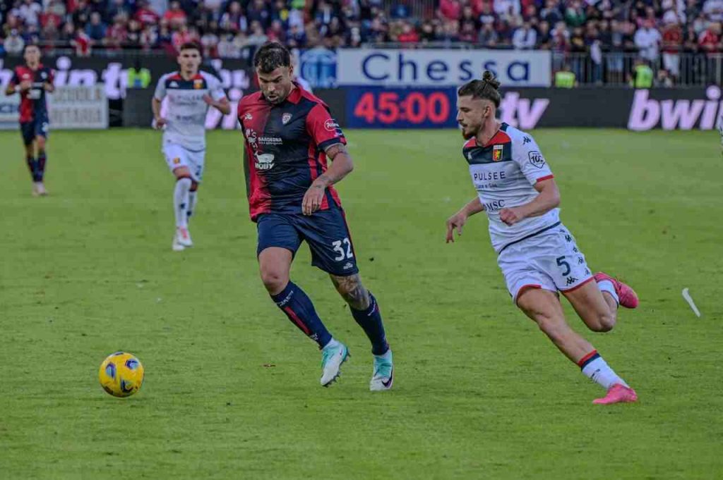 Petagna in momento della gara contro il Genoa