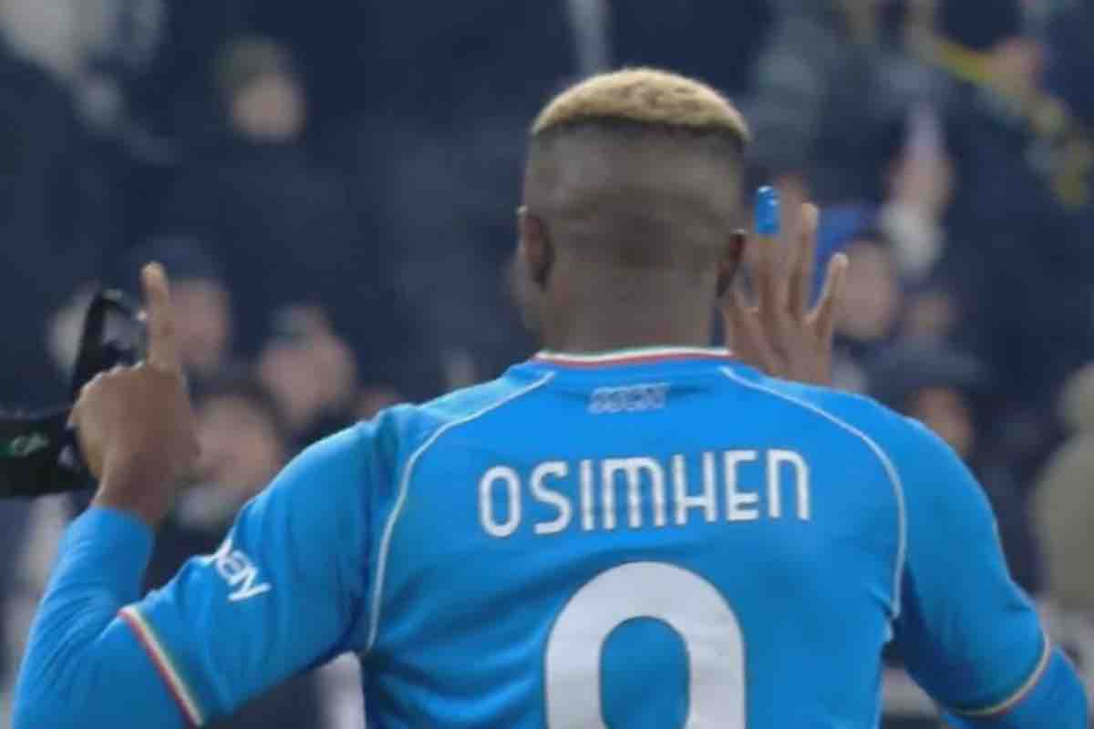 Napoli, gesto Osimhen contro la Juve