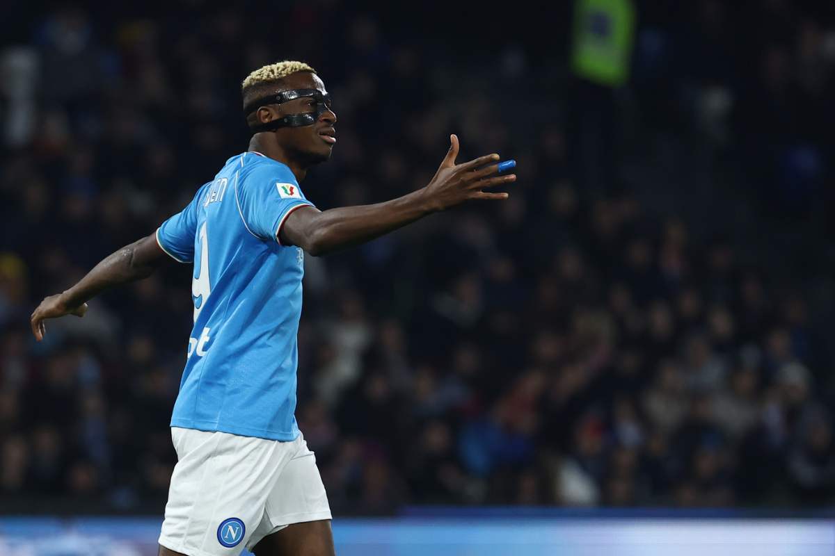 Napoli-Frosinone, furia Osimhen a fine partita