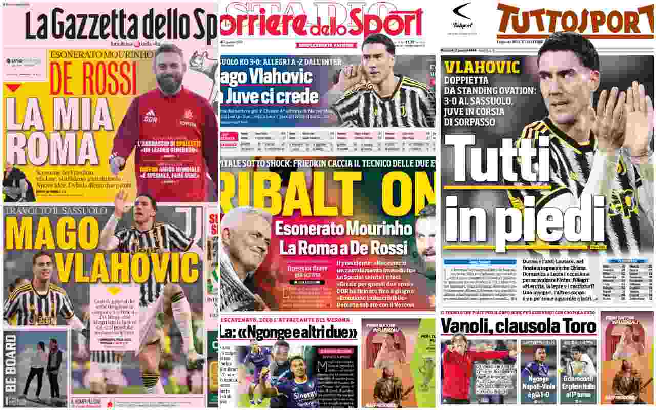 Rassegna stampa, le prime pagine dei quotidiani sportivi del 17 gennaio