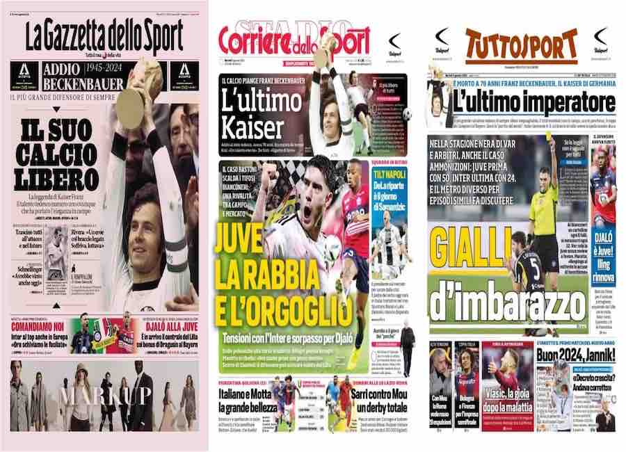 Quotidiani 9 gennaio